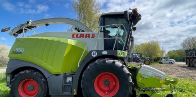 Koszenie kukurydzy na kiszonkę Claas Jaguar 950 z 8 rzędową przystawką