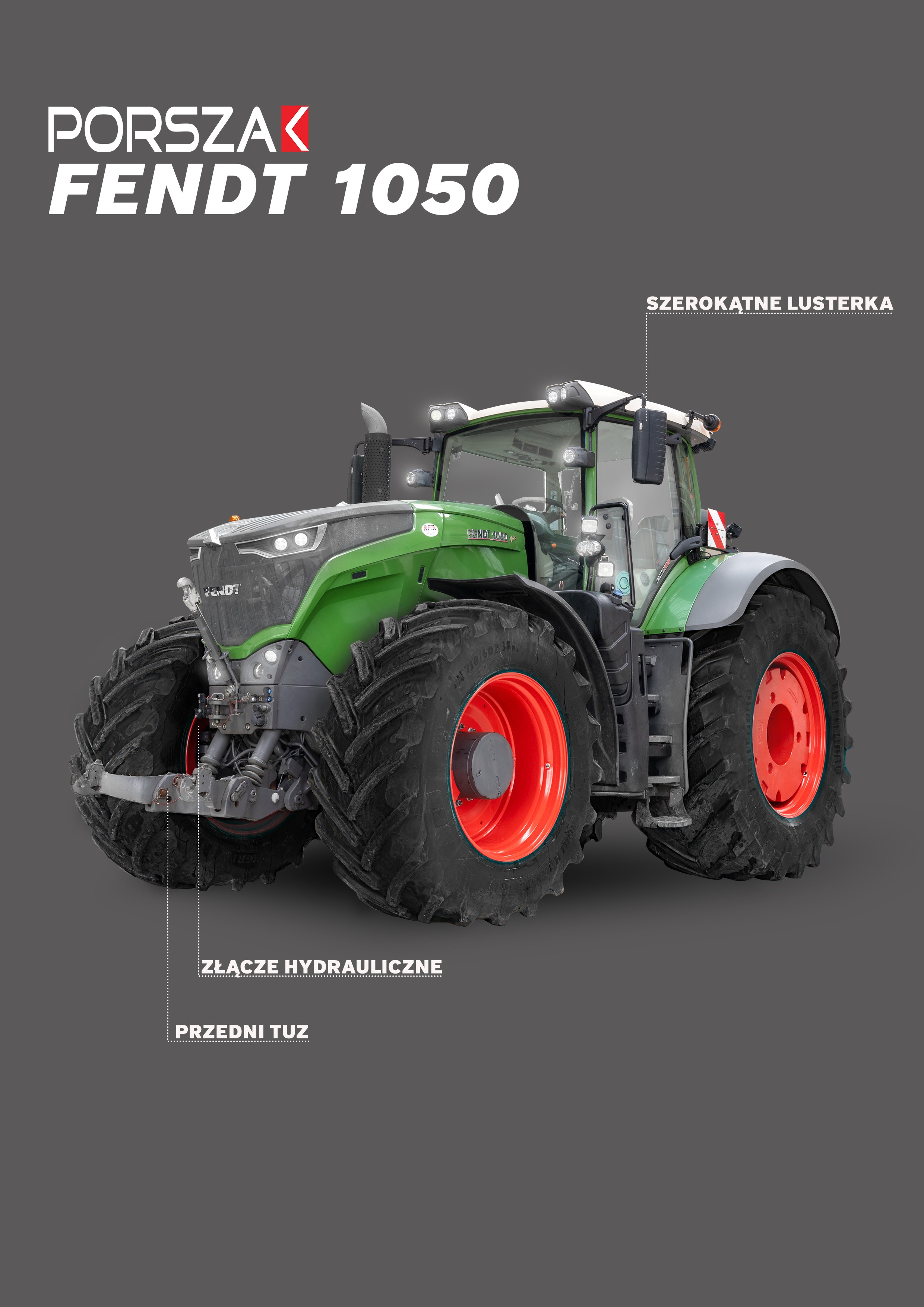 Wynajem ciągnika rolniczego Fendt 1050 Vario o mocy 500 KM