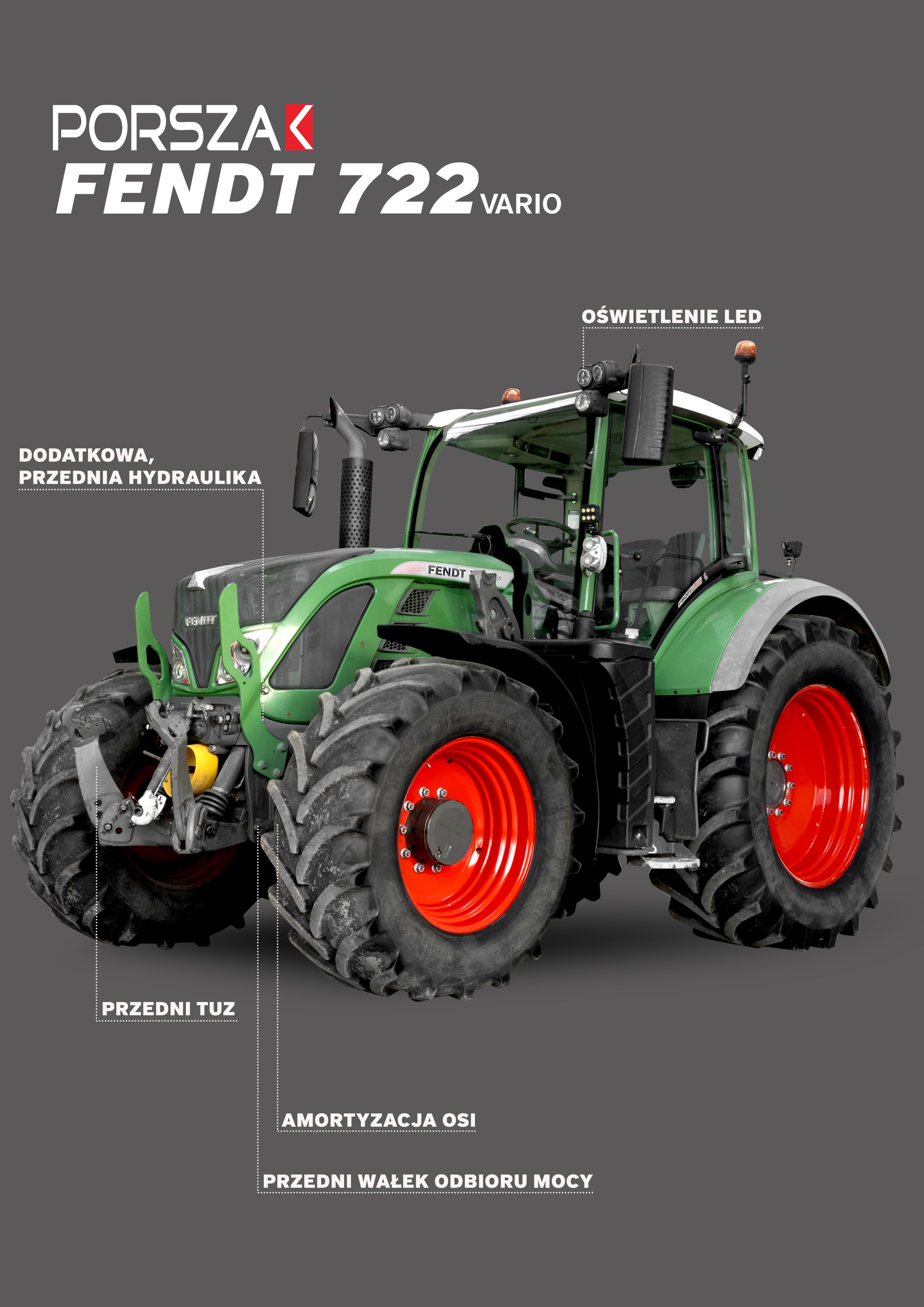 Wynajem ciągnika rolniczego Fendt 722 Vario.