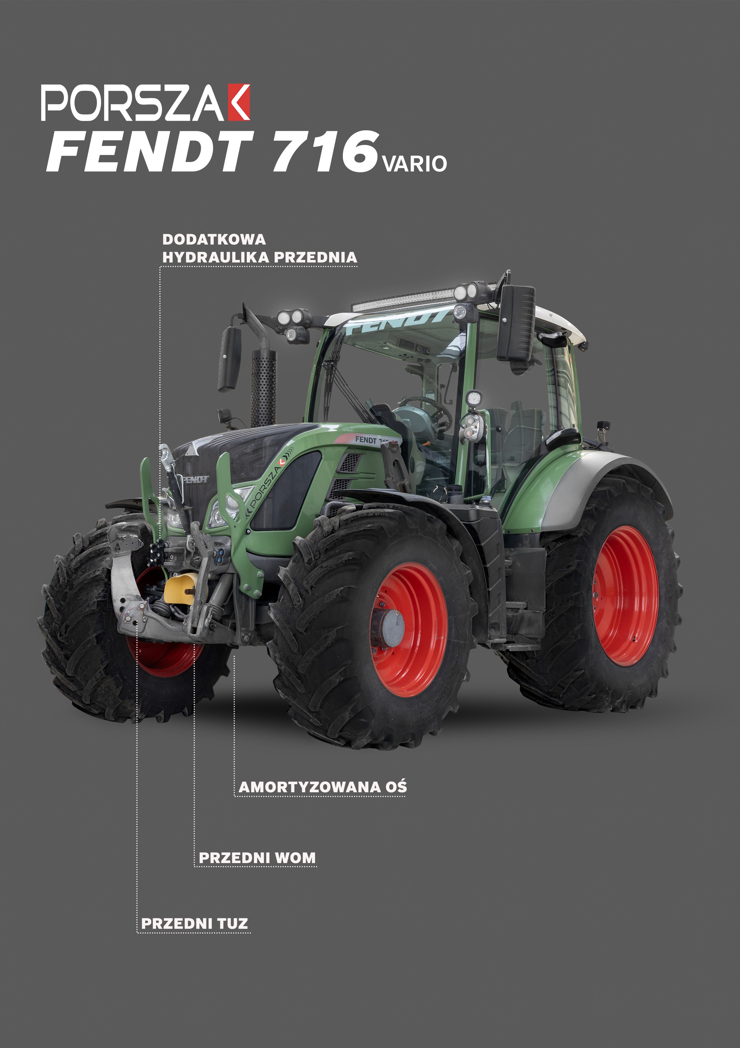 Wynajem ciągnika rolniczego Fendt 716 Vario.