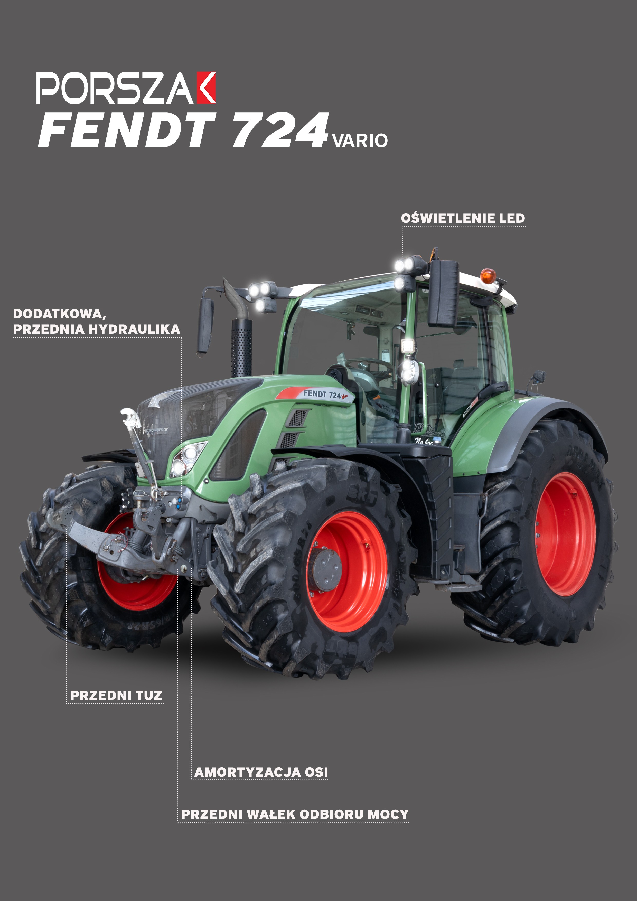 Wynajem ciągnika rolniczego Fendt 724 Vario.